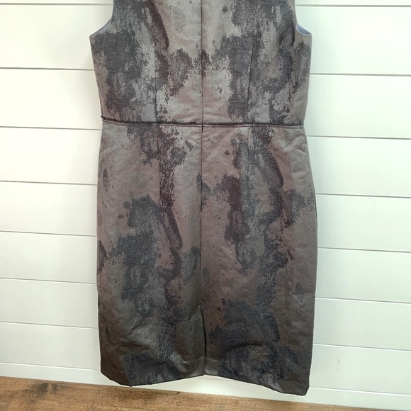 Silver/Gray Sheath Dress by Loft Size 6 Work Holiday Classic Party - Picture 4 of 6